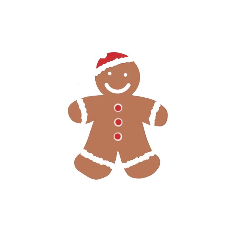 Lebkuchenmann mit Weihnachtsmütze