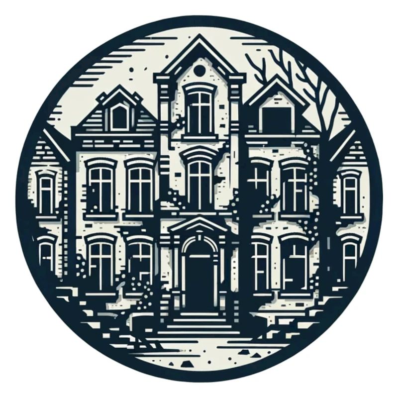 Schwarz-weißes verlassenes Haus