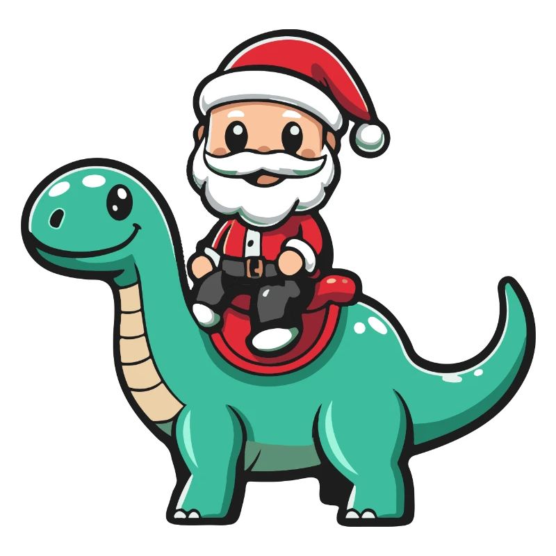 Dinosaurier brontosaurus Weihnachtsmann