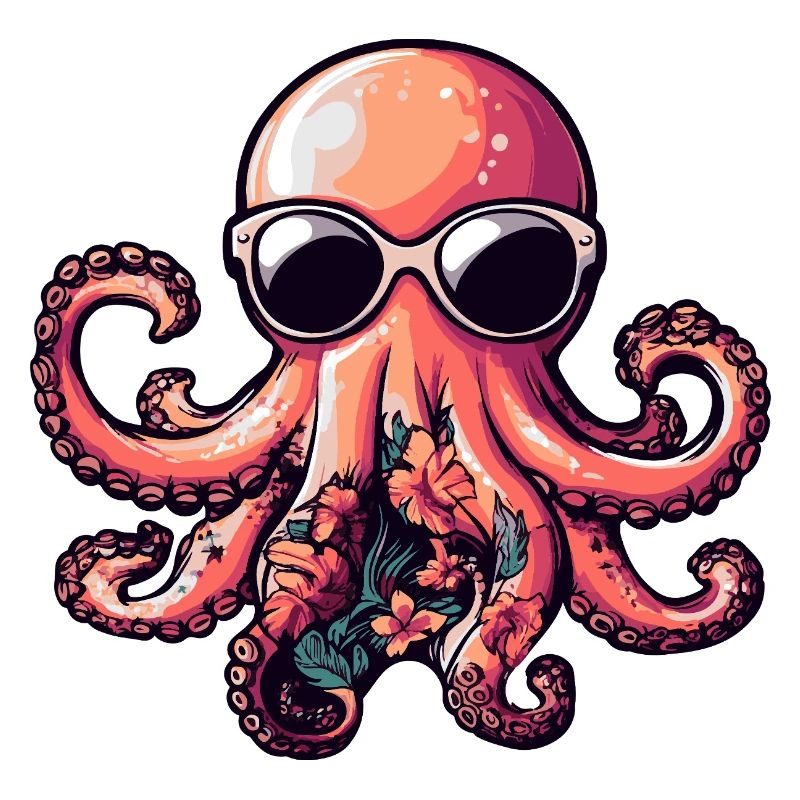 Oktopus Comic Urlaub