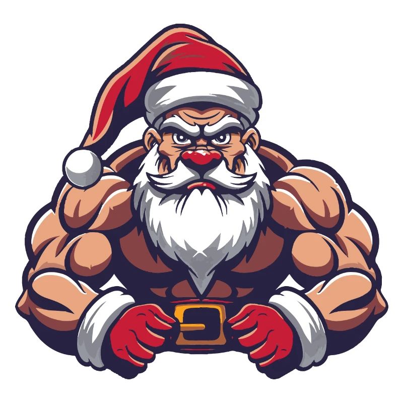 Weihnachtsmann Muskeln Fitness
