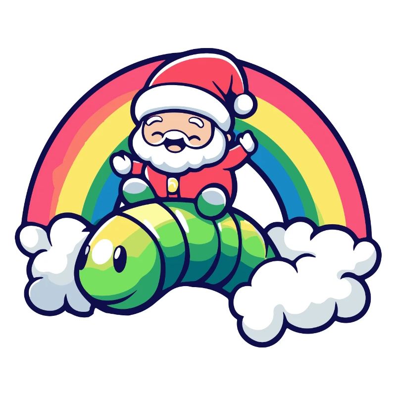 Wurm Weihnachtsmann Regenbogen