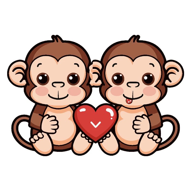 Couple de singes Saint-Valentin