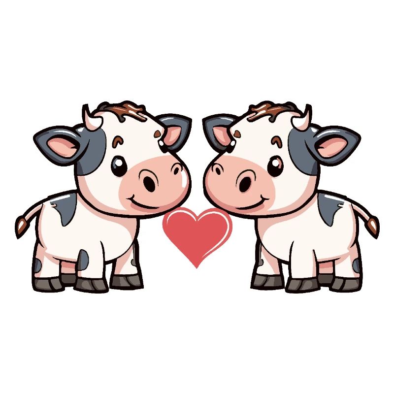 Couple de vaches Saint-Valentin