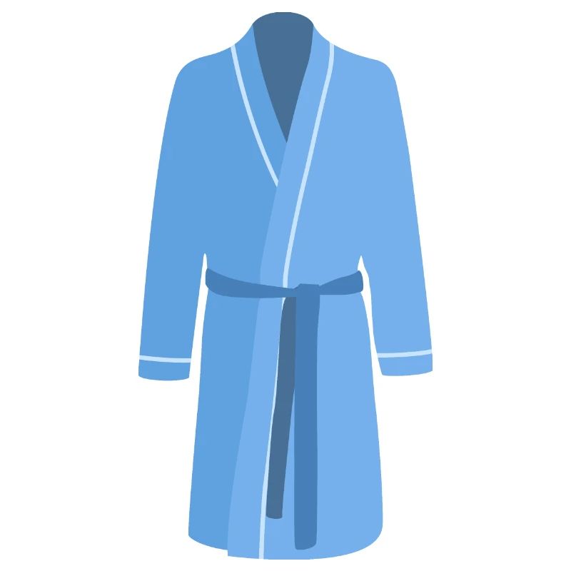 blue bathrobe