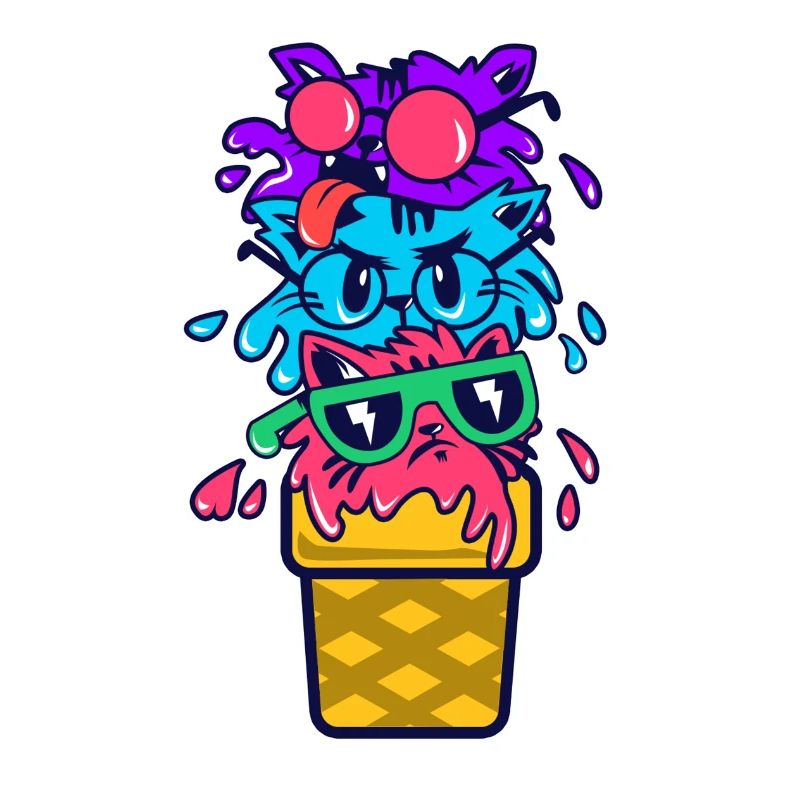 Katzen Eiscreme Geschenk