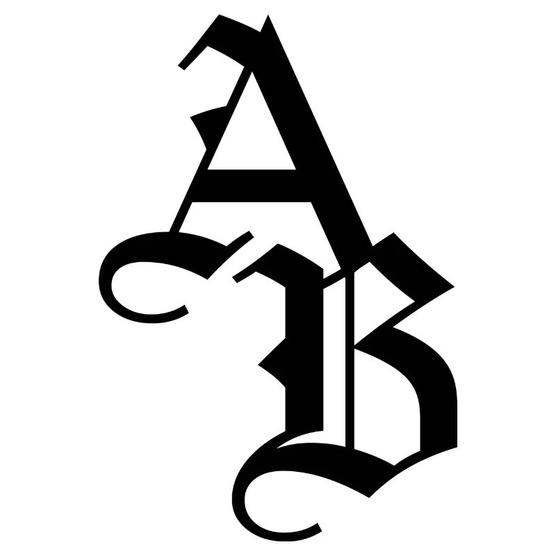 AB BA initials letters font gift idea