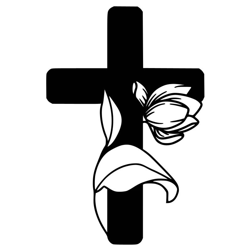 Belle croix avec une fleur