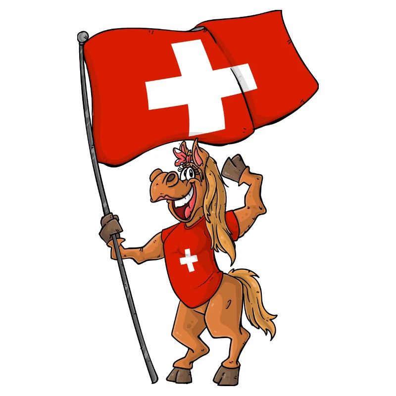 Schweizer Fan Pferd