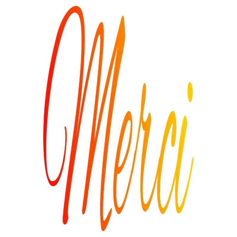 Danke, rot/orange/gelb