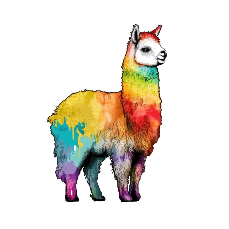 Alpaca Llama Rainbow Graffiti Style