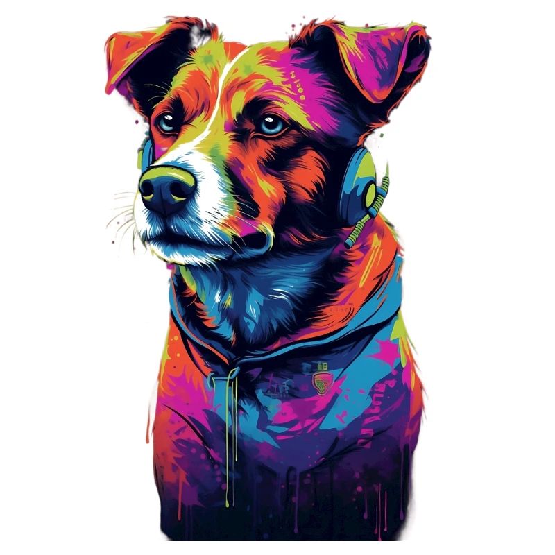 Jack Russell Terrier 80s Synthwave Gift