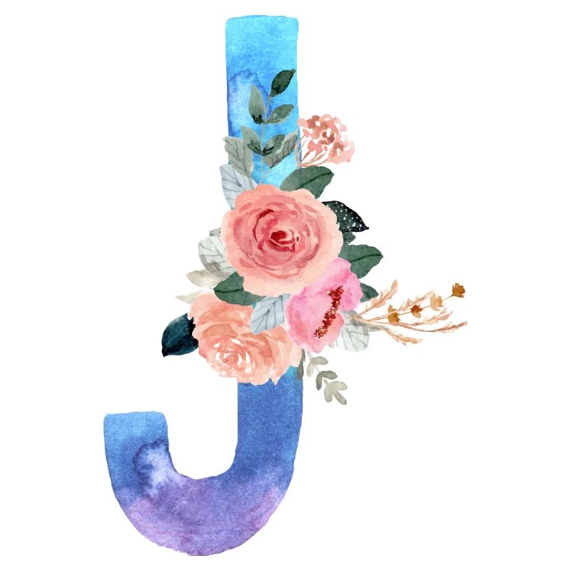 Buchstabe J Aquarell
