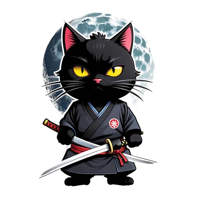 chat ninja - chaton samourai