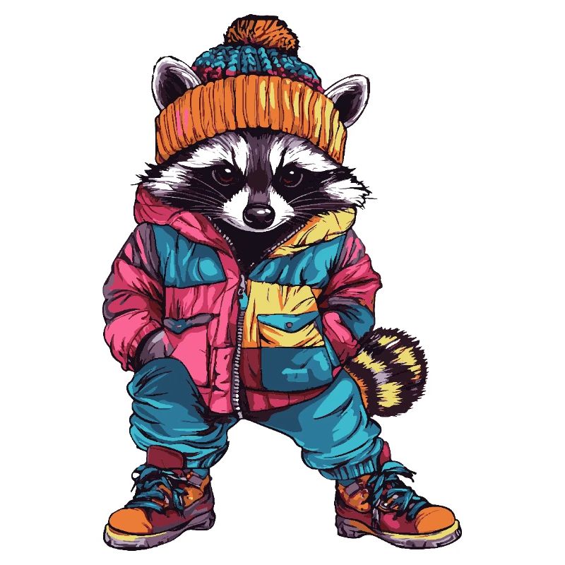 Waschbär Lustig Winter