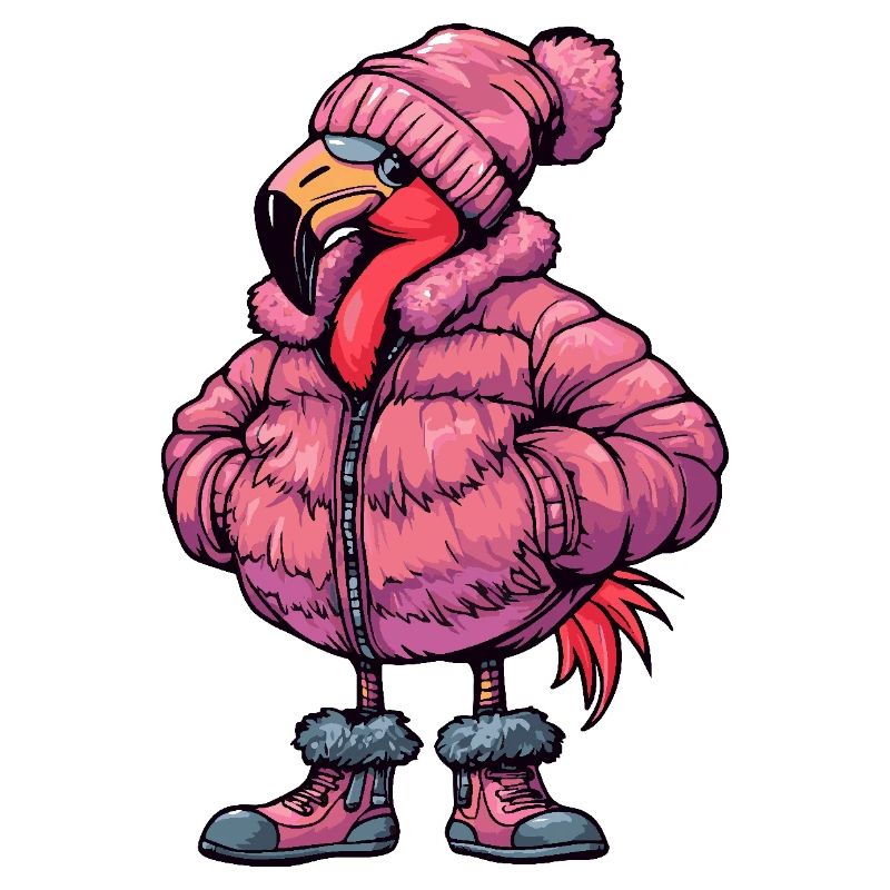 Flamingo Lustig Winter