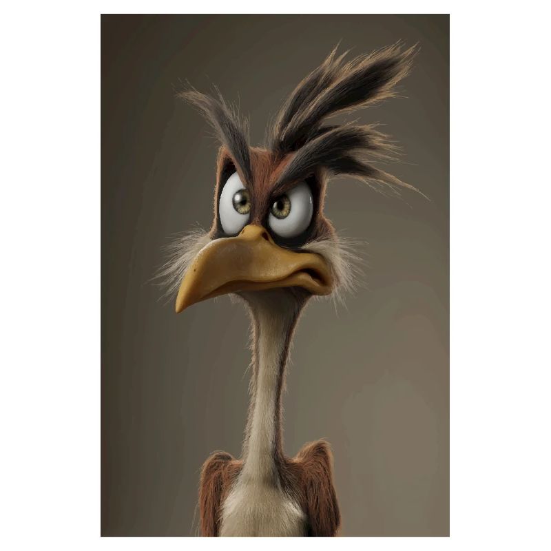 Mürrischer Cartoon-Vogel