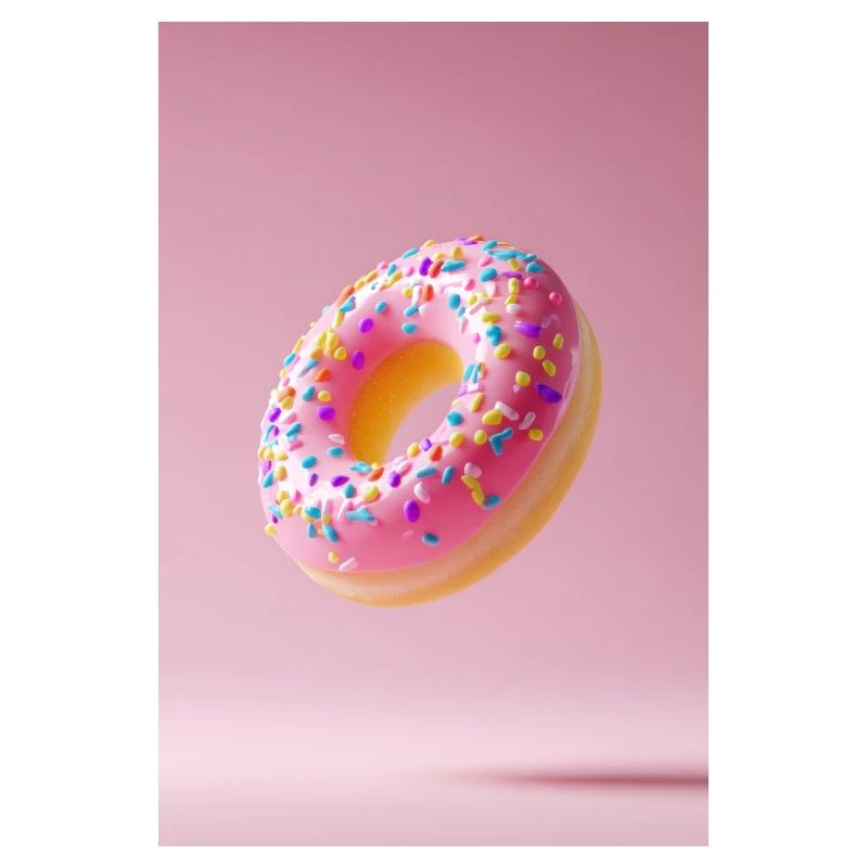 Rosa gefrostete Donut-Freude