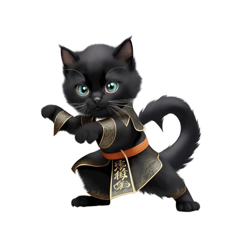 A black cat