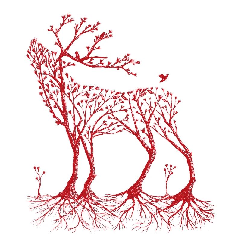 Wald-Hirsch in rot