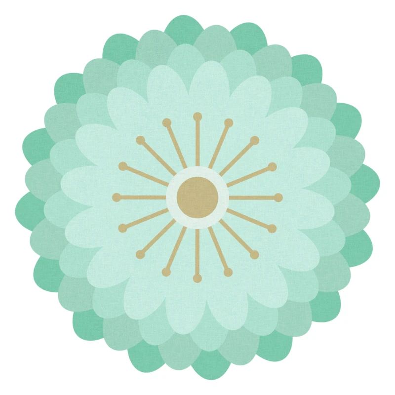 Mint Grün & Gold Blume
