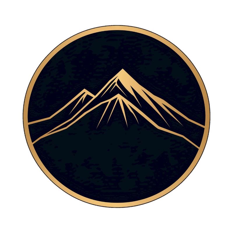 Hiker, Mountain Walk, Round Logo
