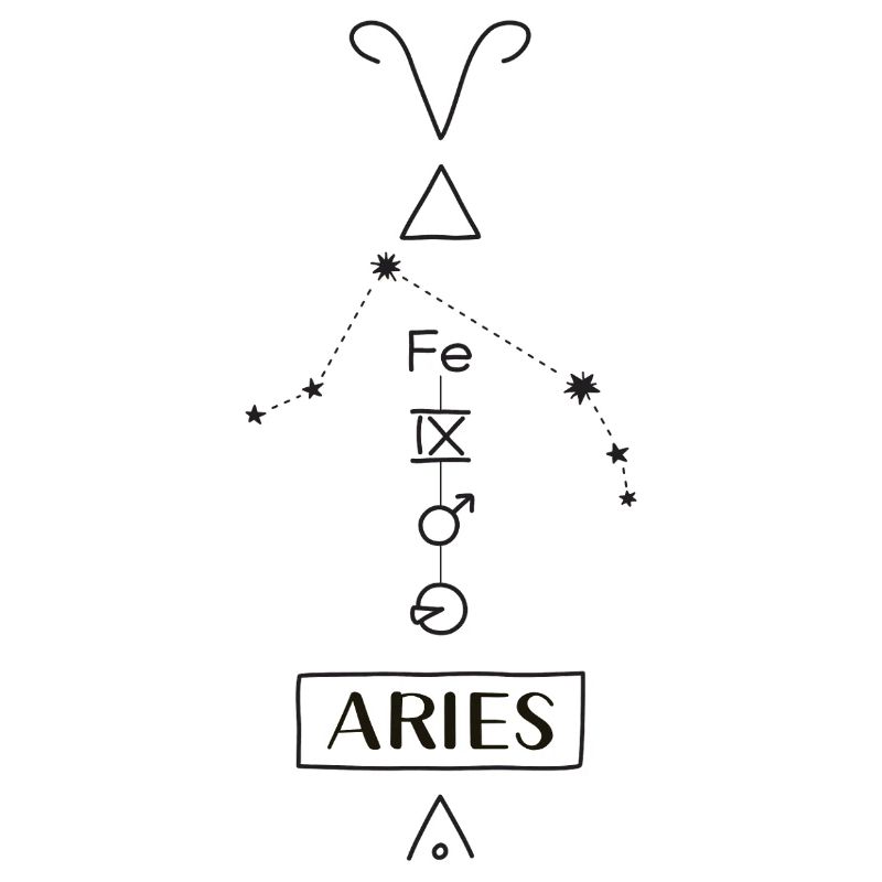 Aries - Widder Sternzeichen - schwarz