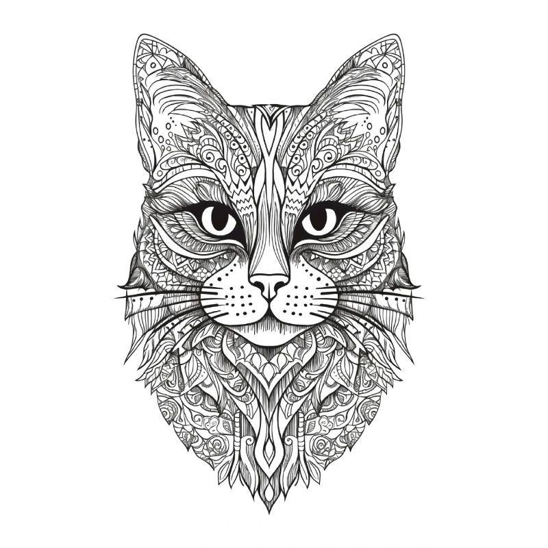 Katze Mandala Design