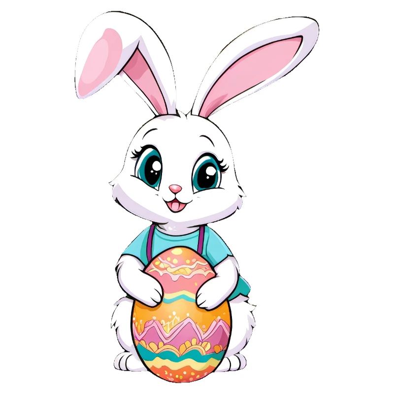 Lapin de Pâques avec des œufs de Pâques