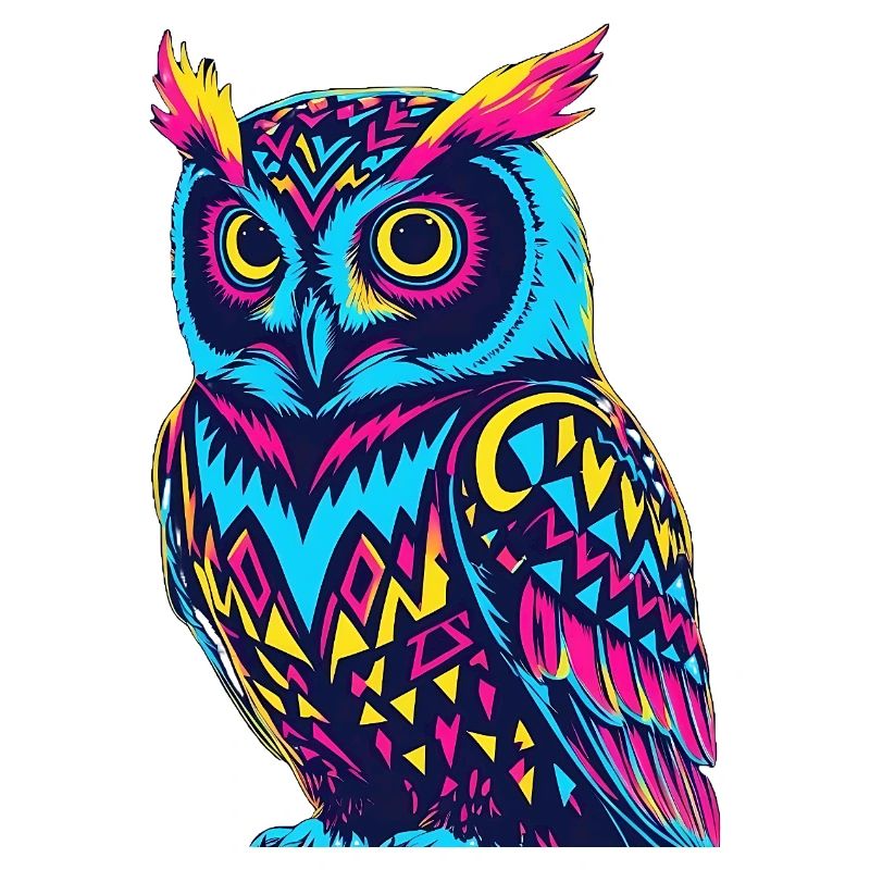 Neon Tribal Eule Design