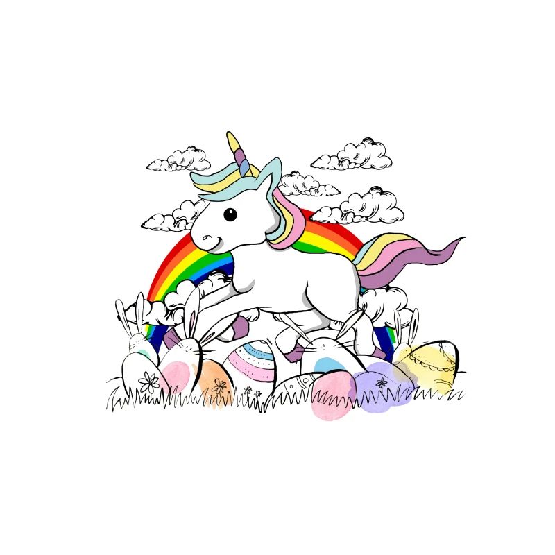 Unicorn easter bunny Easter eggs