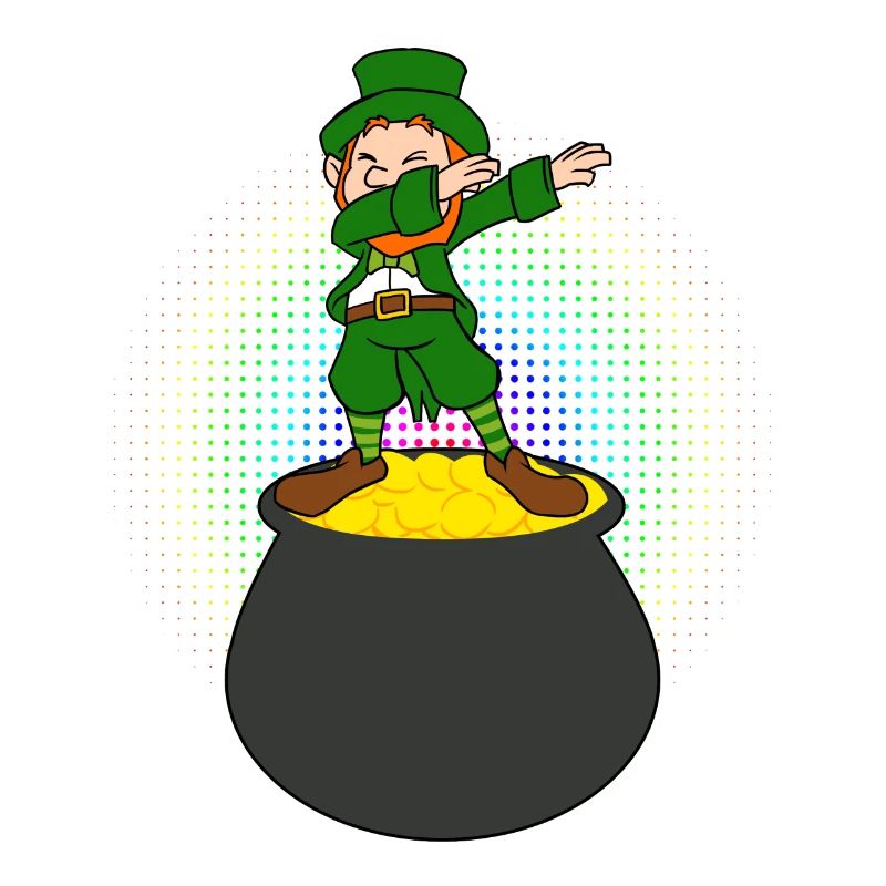 Funny Dabbing Leprechaun St Patricks Day Dab Gold