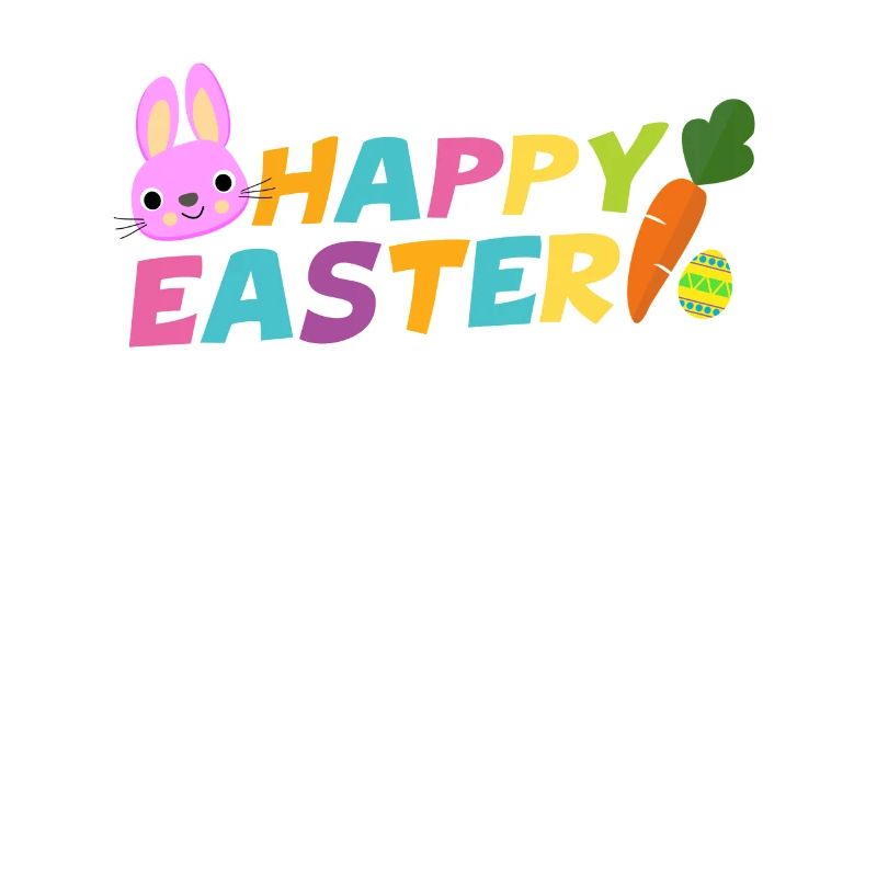 Joyeuses Pâques avec oeuf carotte et lapin pascha