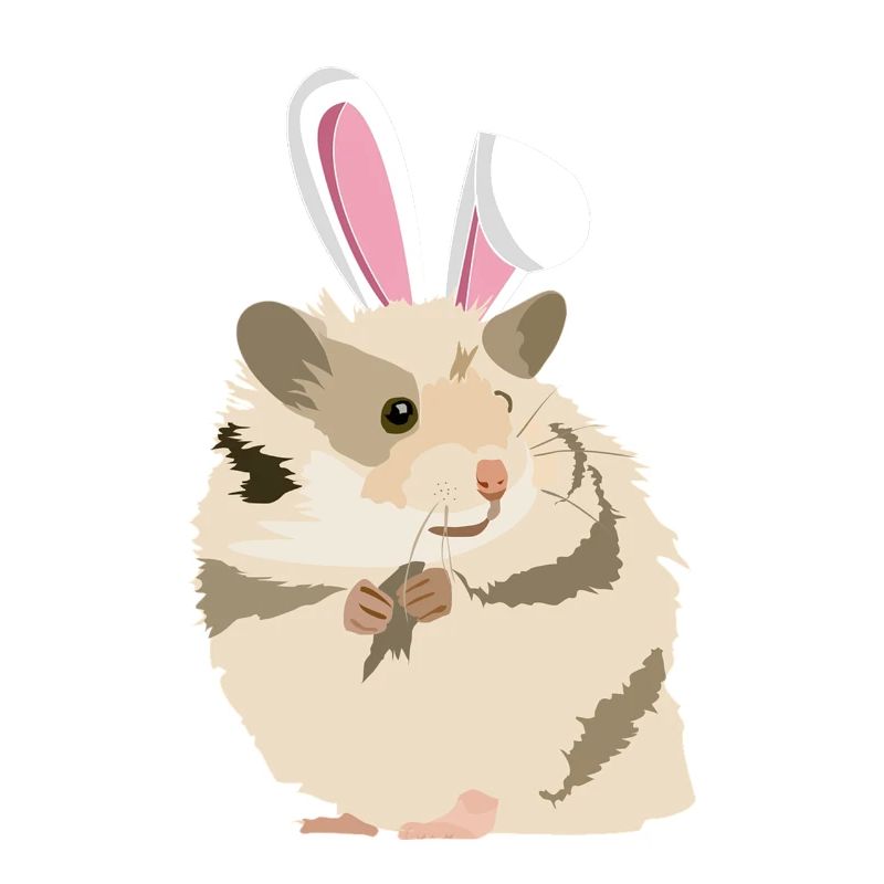 Hamster With Easter Bunny Ears Funny Pascha
