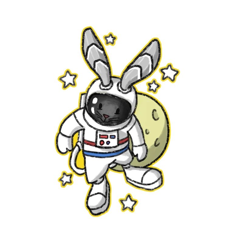 Cadeau d'astronaute de lapin Pâques Space