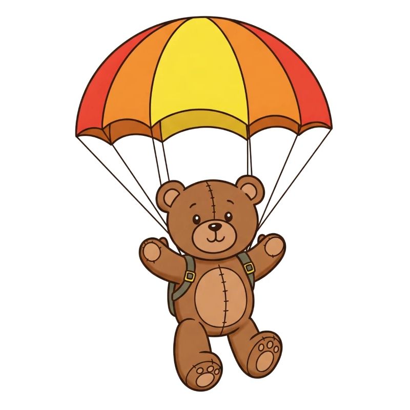 Teddybär Fallschirmspringer