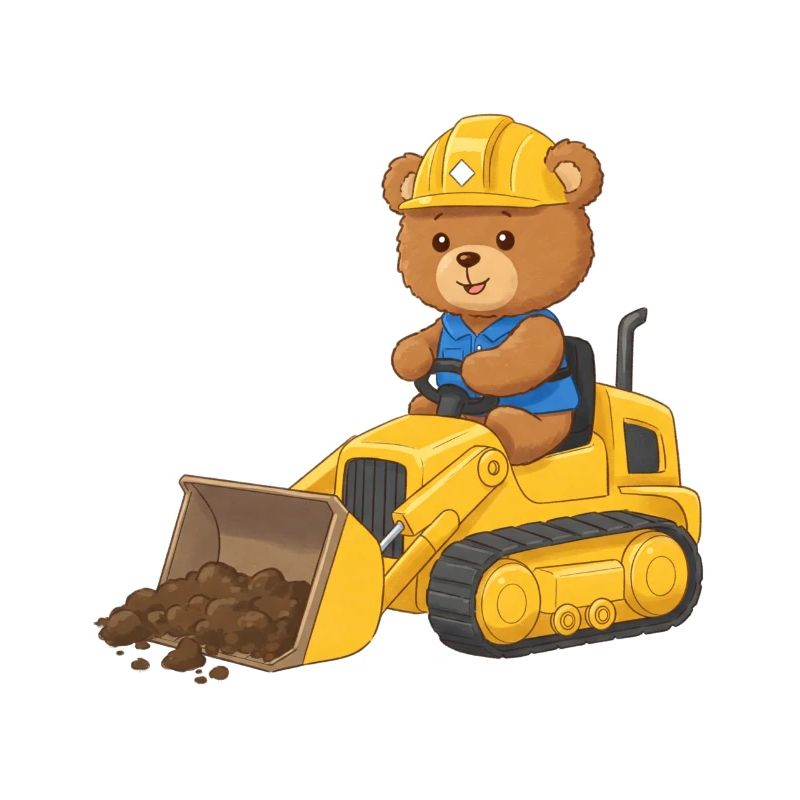 Teddybär Bauarbeiter