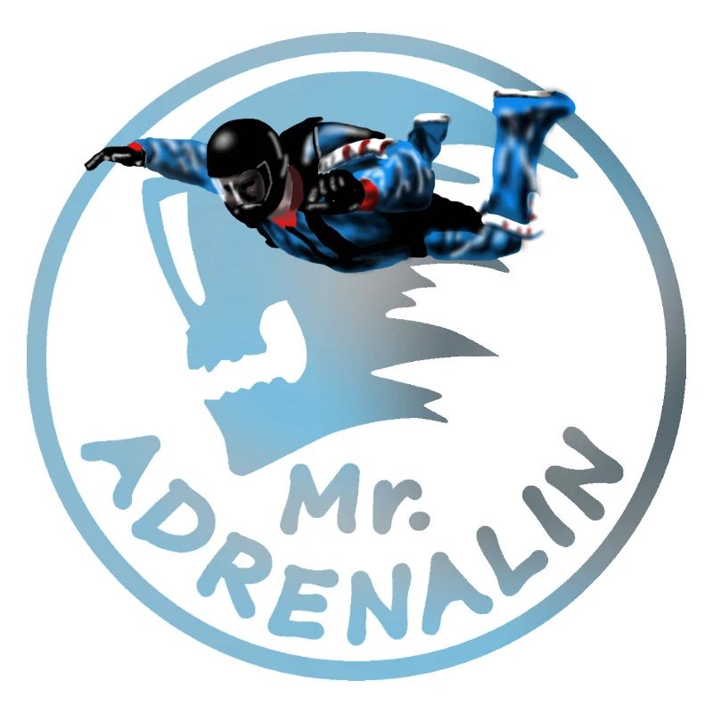 Mr. Adrenalin Skydiver Jump Logo