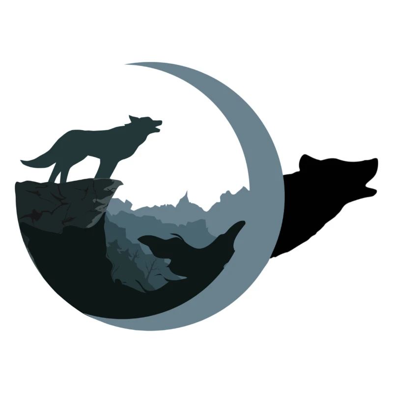 Wolf am Mondschein