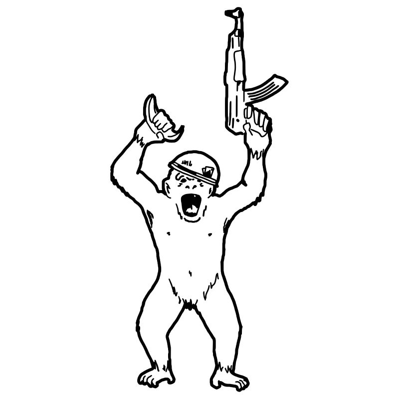 Schimpansen-Maschinengewehr