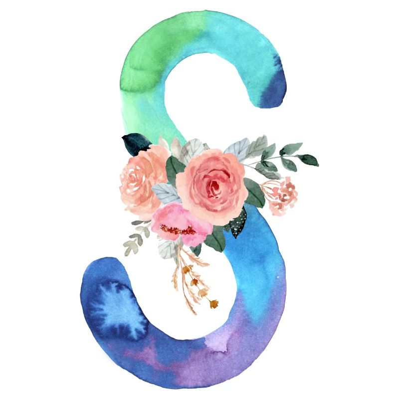 Buchstabe S Aquarell