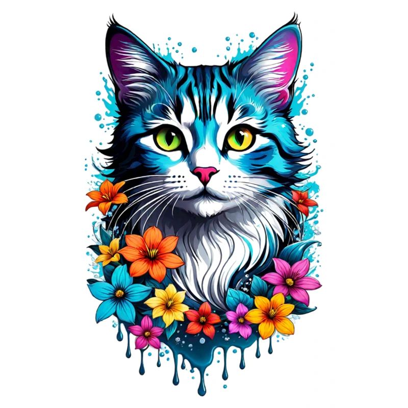Katze und Blume