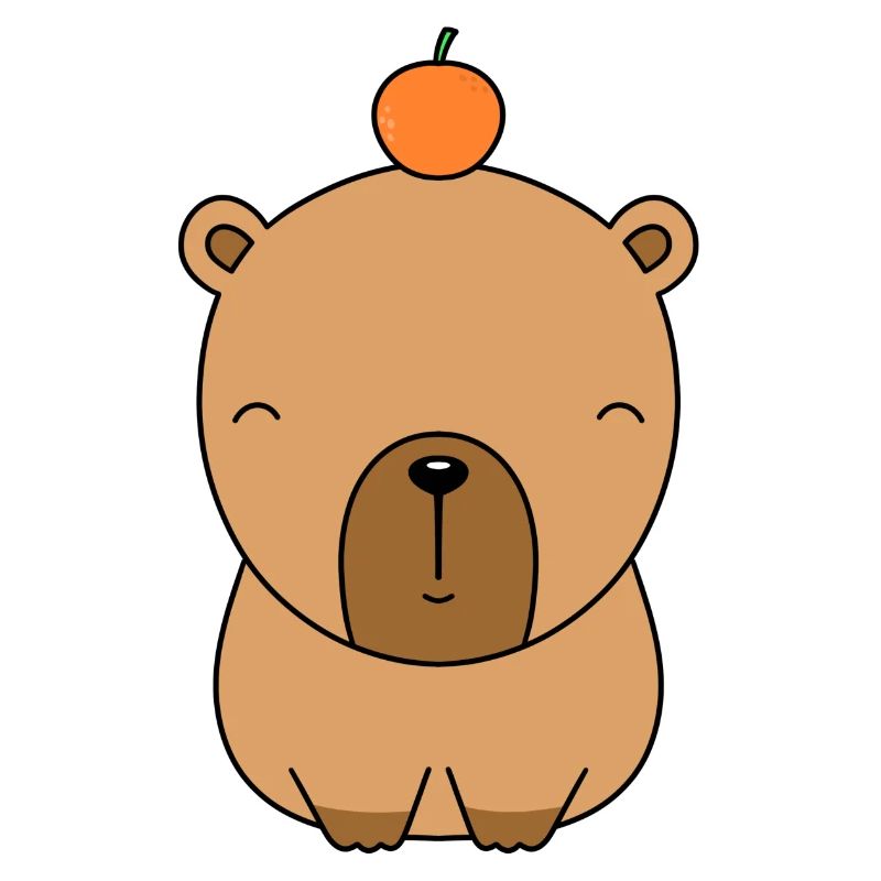süßes capybara sitzend