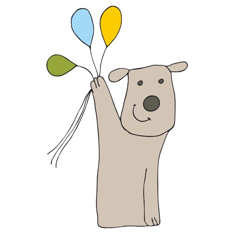 hund mit luftballons
