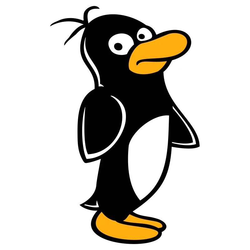 Penguin looks funny cautiously to the side