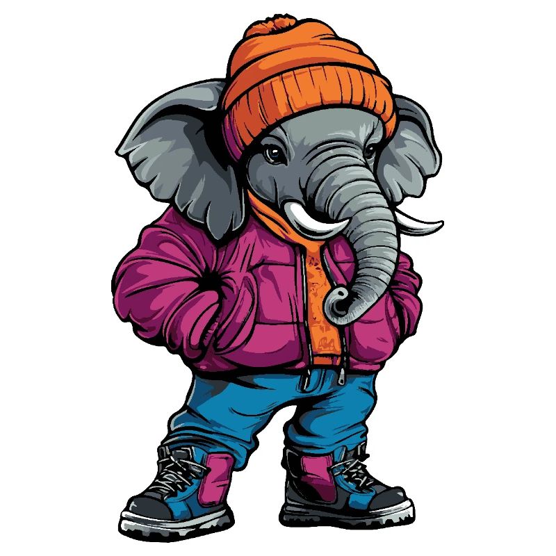 Elefant Lustig Winter