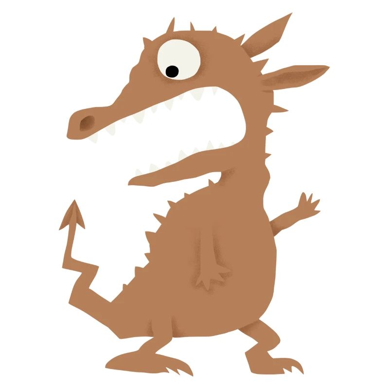 erschrockener Drache