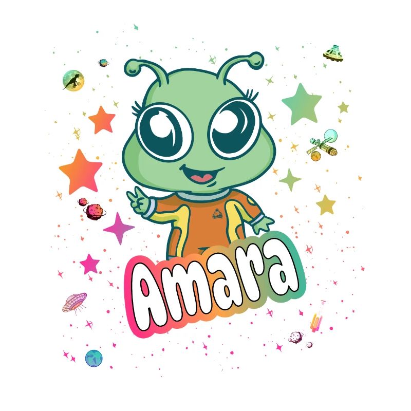 AMARA - Schöner Mädchen Name mit süßem Alien