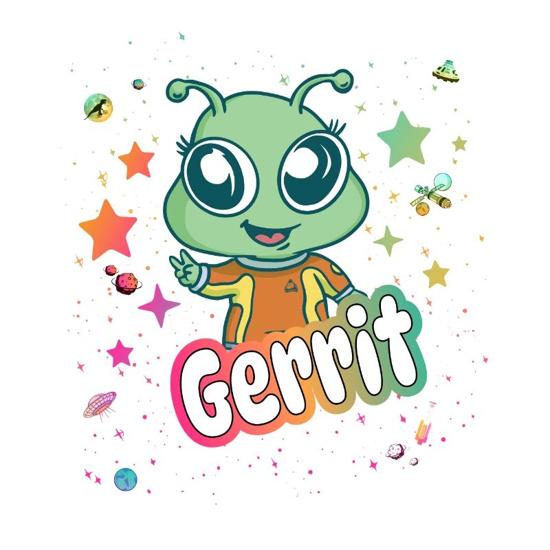 GERRIT - Beautiful boy name with cute alien