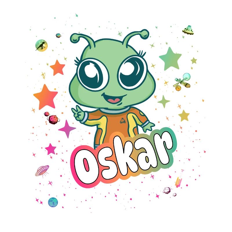 OSKAR - Beau nom de garçon avec un extraterrestre mignon